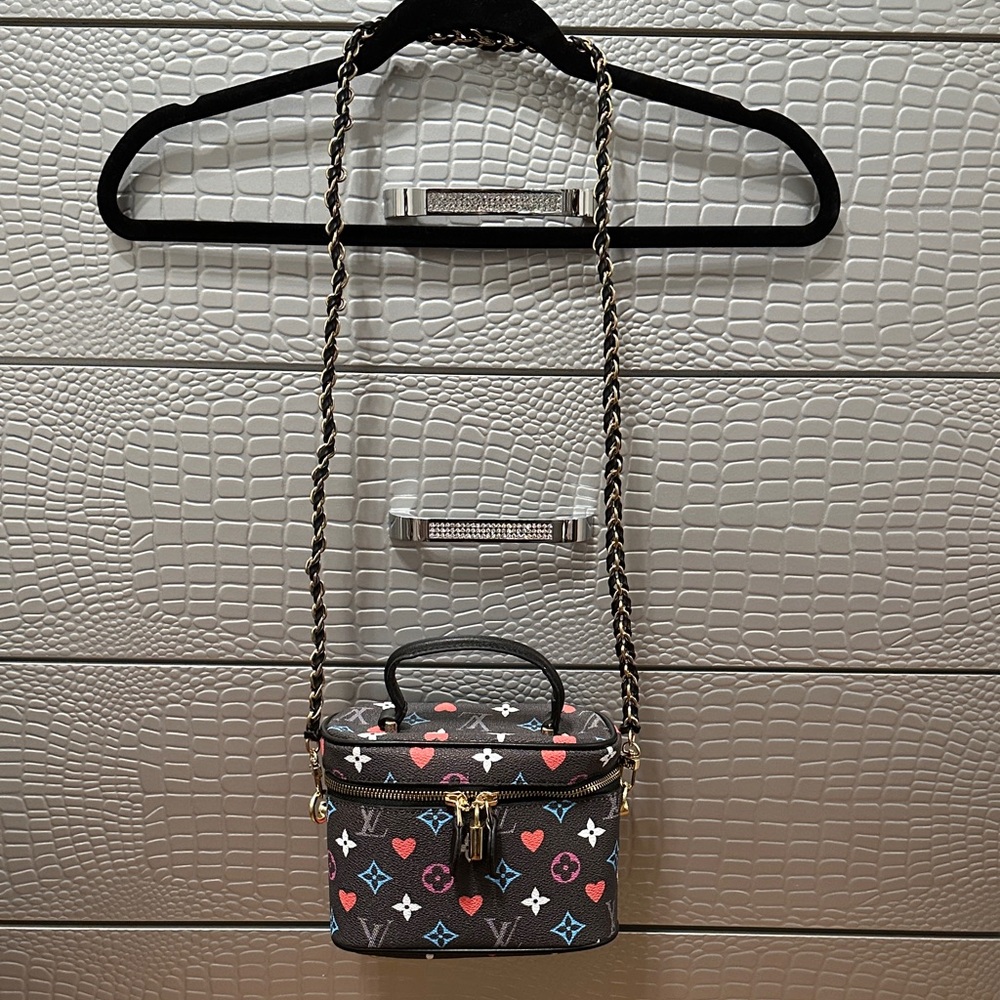 Black Multicolor Flowers Cosmetic Bag - Picture 16 of 16